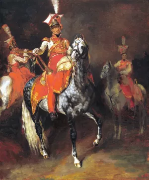 Mounted Trumpeters of Napoleon's Imperial Guard by Theodore Gericault - Oil Painting Reproduction
