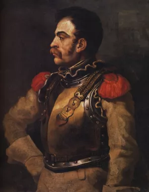 Portrait of a Carabineer painting by Theodore Gericault