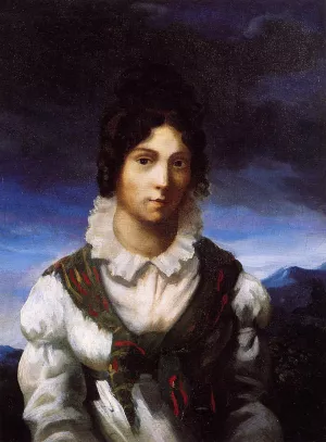 Portrait of a Young Woman probably Alexandrine-Modeste Caruel by Theodore Gericault Oil Painting