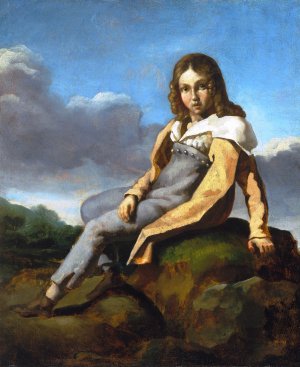 Portrait of Alfred de Dreux as a Child Oil painting by Theodore Gericault