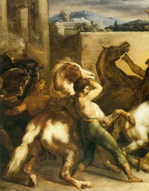 Riderless Horse Races Detail painting by Theodore Gericault