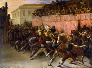 Riderless Racers at Rome by Theodore Gericault - Oil Painting Reproduction