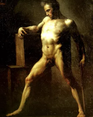 Study of a Male Nude by Theodore Gericault - Oil Painting Reproduction