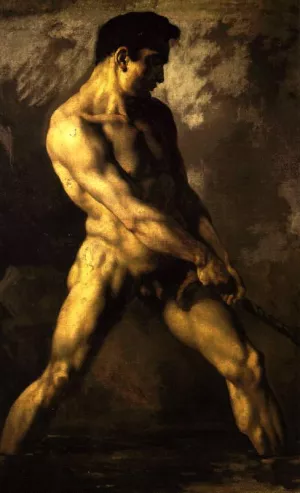 Study of a Male Nude by Theodore Gericault Oil Painting