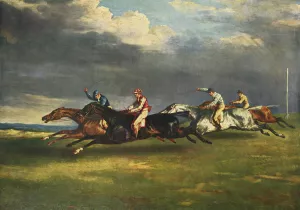 The 1821 Derby at Epsom by Theodore Gericault Oil Painting
