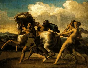 The Capture of a Wild Horse by Theodore Gericault Oil Painting
