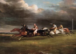 The Epsom Derby by Theodore Gericault - Oil Painting Reproduction