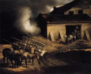 The Plaster Kiln by Theodore Gericault Oil Painting