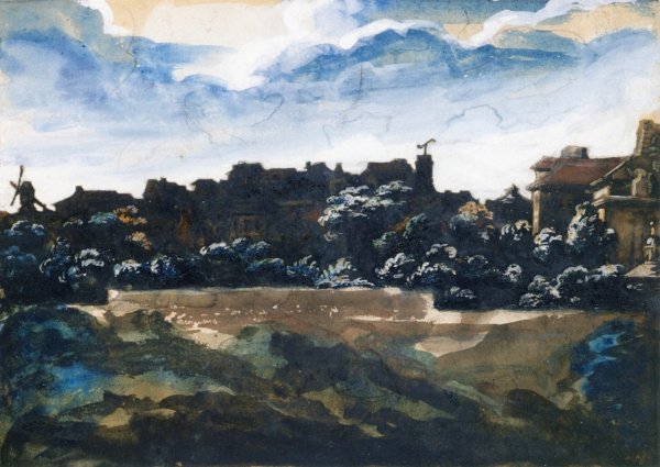 View from the Hill in Montmartre by Theodore Gericault - Hand-Painted Oil Painting Reproduction