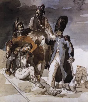 Wounded Soldiers Retreating from Russia by Theodore Gericault - Oil Painting Reproduction