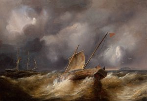 La tempete by Theodore Gudin Oil Painting