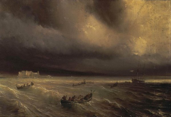 Main Product Photo of Storm in the Sea Painting by Theodore Gudin