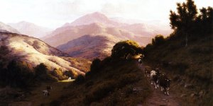Cattle in the Marin Hills by Thaddeus Welch Oil Painting