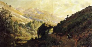 Landscape with Cows Oil painting by Thaddeus Welch
