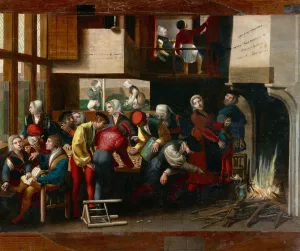 A Brothel Scene by The Brunswick Monogrammist Oil Painting