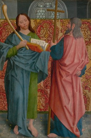 Saints James the Lesser and Philip by The Master Of The Holy Kinship Oil Painting