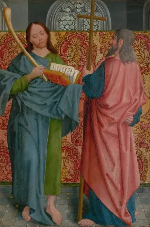 Saints James the Lesser and Philip Oil painting by The Master Of The Holy Kinship
