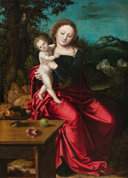 Madonna and Child  by The Master Of The Parrot - Hand-Painted Oil Painting Reproduction