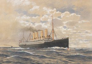 Bremer Schnelldampfer 'Kaiser Wilhelm II'des Norddeutschen Lloyd by Themistokles Von Eckenbrecher Oil Painting