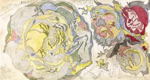 Kropsla en bloemmotieven by Theo Colenbrander Oil Painting