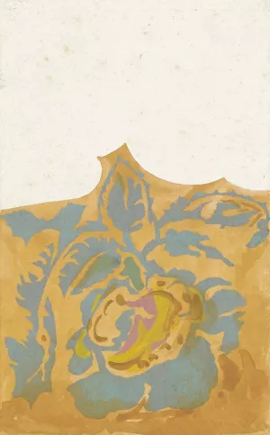 Ontwerptekening voor een menu met plantaardige decoratie by Theo Colenbrander Oil Painting