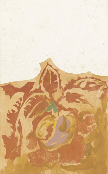 Main Product Photo of Ontwerptekening voor een menu met plantaardige decoratie  Painting by Theo Colenbrander