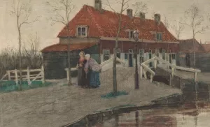 Dorpsgezicht by Theo Mesker Oil Painting