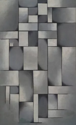 Composition in Gray by Theo Van Doesburg Oil Painting
