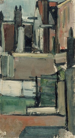 Houses by Theo Van Doesburg Oil Painting