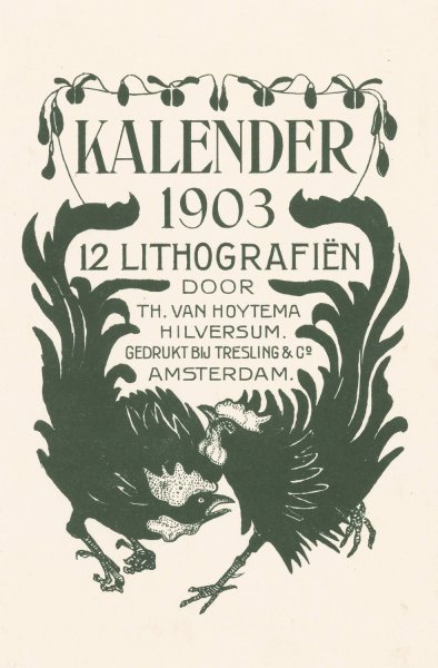 Main Product Photo of Aankondiging voor kalender 1903  Painting by Theo Van Hoytema