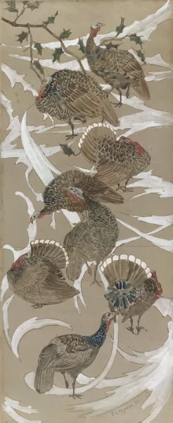 Acht kalkoenen by Theo Van Hoytema Oil Painting