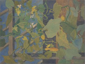 Broeikas met sierkalebassen by Theo Van Hoytema Oil Painting