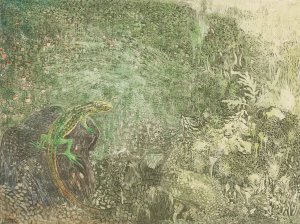 Lizard On A Stone by Theo Van Hoytema Oil Painting