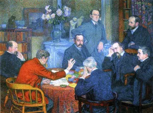 A Reading by Emile Verhaeren by Theo Van Rysselberghe - Oil Painting Reproduction