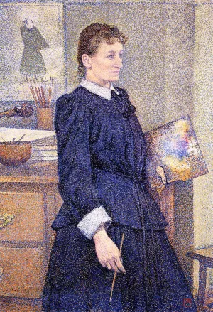 Anna Boch in Her Studio Oil painting by Theo Van Rysselberghe
