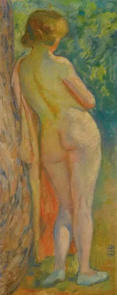 Baigneuse Debout De Dos by Theo Van Rysselberghe Oil Painting