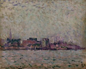 Brume Matinal sur le Port de Veere Oil painting by Theo Van Rysselberghe