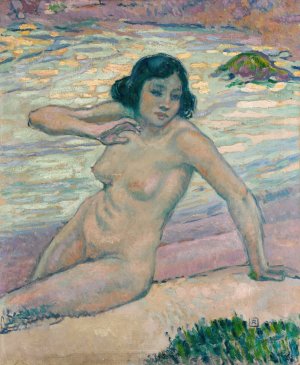 Etude pour Apres la baignade - etude d'un nu by Theo Van Rysselberghe Oil Painting