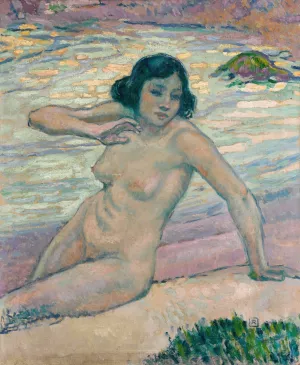 Etude pour Apres la baignade - etude d'un nu by Theo Van Rysselberghe Oil Painting