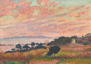 La Baie Au Soleil Couchant by Theo Van Rysselberghe Oil Painting
