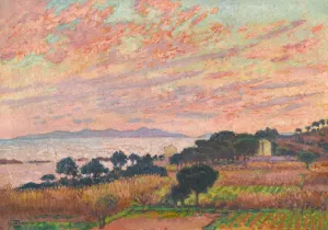 La Baie Au Soleil Couchant by Theo Van Rysselberghe Oil Painting