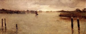 La Ile a Spaarnwoude Oil painting by Theo Van Rysselberghe
