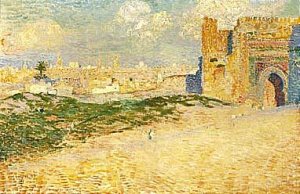 La porte de Monsour El Hay A Meknes, Maroc Oil painting by Theo Van Rysselberghe