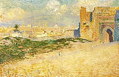 Main Product Photo of La porte de Monsour El Hay A Meknes, Maroc Painting by Theo Van Rysselberghe