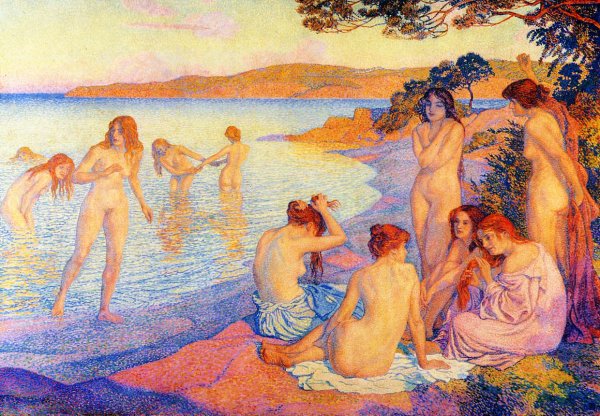 Main Product Photo of L'Heure Embrasee Painting by Theo Van Rysselberghe