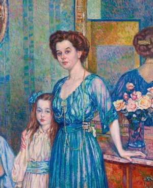 Madame Von Bodenhausen Avec Son Enfant Luli Oil painting by Theo Van Rysselberghe