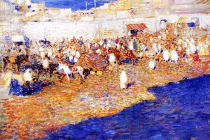 Maroccan Market by Theo Van Rysselberghe - Oil Painting Reproduction