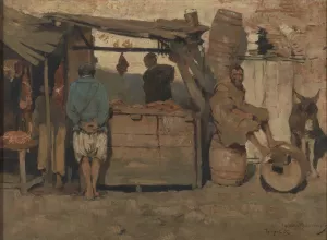 Moroccan Butcher by Theo Van Rysselberghe Oil Painting