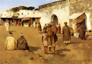 Moroccan Market by Theo Van Rysselberghe Oil Painting