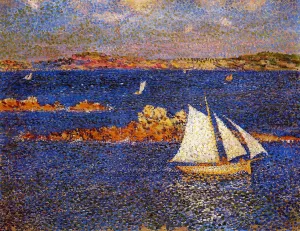 Near the Rocks of Per-Kiridec by Theo Van Rysselberghe - Oil Painting Reproduction